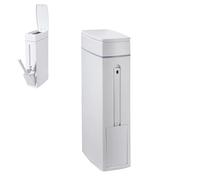 4.5L Bathroom Bin with Toilet Brush,Slim bathroom bin with Pop Up Lid,Narrow Waste Dustbin Trash Can And Hidden Brush Set for Office Kitchen Bedroom Living Room Narrow Space