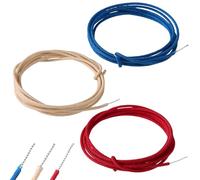 4.5m/15ft Cloth Covered Pushback Guitar Wire Set, 3pcs Vintage Style Wax Braided Wiring Kit for Electric Guitar Upgrades and Repairs (1.5m/5ft Red/Blue/White)