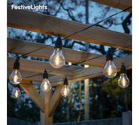 4.5m Battery Clear Festoon LED Filament Outdoor Garden String Fairy Timer Lights