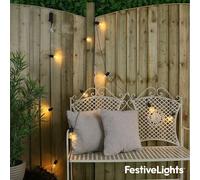 4.5m Battery Power Clear Festoon Warm White LED Outdoor String Timer Lights