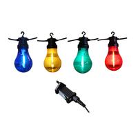 4.5m Set of 10 Festoon Bulb Lights in Multi-Coloured & Timer Function Samuel Alexander Multi One Size