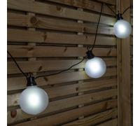 4.5m Set of 10 Frosted Ball Style Cap String Lights with Filament in White