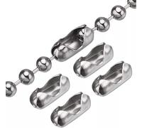 4.5mm Roman Vertical Roller Blinds Beaded Chain Silver Metal Pull Chain Extension Window Blind Chain Replacement Accessory (2 Meter + 2 Connectors)