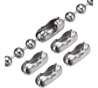 4.5mm Stainless Steel Beaded Chain Connectors 50Pcs (10pc x5) - Vertical Roman Blind Repair Clips, Durable Cord Extension & Replacement Kit for Roller/Window Blinds & Curtain Systems