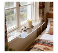 4.5mm Thick C Acrylic Window Sill ExtenderVersatile Plant Shelf & Cat Perch with Strong DoubleSided Adhesive for Home & Office (50x15cm)