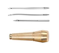 4 / 5Pcs Leather Stitching Tool with Hook Needle Sewing Awls Ergonomic Metal Handle Leather Shoe for Sewing Curved Hook Awl Needle