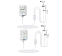 4.5V AC/DC White Power Adapter for Lemax Lighted Village Accessory,Compatible with Lemax#94563 94564 74707 74295 84428 94565 94566 94527 for Christmas Micro Lighting Building Decoration(3 Output,2PCS)