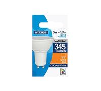 4.5w = 50w = 345 lumens - Status - LED - GU10-100° - PA - Pearl - Cool White - 4000k - 1 pk Box - in White CDU