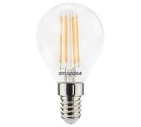 SYLVANIA Mini Globe LED Light Bulbs, Clear, E14, 5W, 470 Lumens, 40W Equivalent, Warm White 2700K - 4 Pack