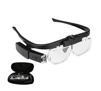4.5X Magnifying Headset with LED Light Magnifying Glass Head Mounted Jewelry Loupe Magnifier with Multiple Lens 2 LED Lights for Crafting Clock Watch Electronics Repair Hobby Tool