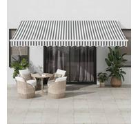 4.5x3m Retractable Balcony Awning, Anthracite & White, Durable Fabric & Aluminum, Side Awning, Sunshade, Outdoor Patio Shade - 3216106