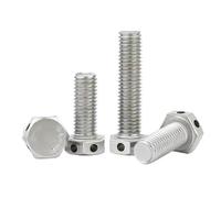 4/6/10Pcs M6 M8 M10 M12 M16 304 Stainless Steel Head Perforated Outer Hexagon Screws with Hole Bolts Safety(25mm,M12(4pcs))