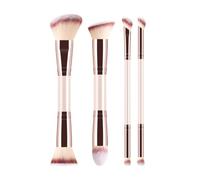 4/6/7Pcs Makeup Brush Set, Fan Blush Eyeshadow Brushes for Daily Makeup Travel,Milk tea,4pcs