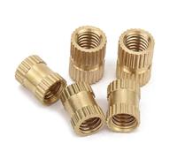 4# 6# 8#10#12# 1/4 Solid Brass Copper Hot Melt Adhesive Injection Molding Knurl Embedded Insert Nut 10pcs(4-40x6x4.5)