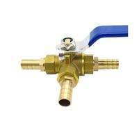 4 6 8 10 12 13 14 16 19 20 25 32mm Hose Barb Full Port L-Port Three Ways Brass Ball Valve Connector for Water Oil Air Gas(4mm OD,Hose Barb_T Port)