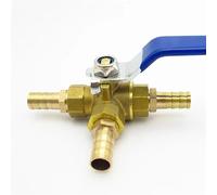 4 6 8 10 12 13 14 16 19 20 25 32mm Hose Barb Full Port L-Port Three Ways Brass Ball Valve Connector for Water Oil Air Gas(13mm OD,Hose Barb_L Port)