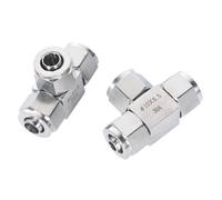 4 6 8 10 12 14 16 Mm Hose Quick Twist Equal Reducer Tee 3 Ways Coupler Connector 316L 304 Stainless Steel Pneumatic Air(SS304,12X9MM_TEE)