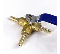 4/6/8/10/12/14/16mm Hose Barb Brass Full Port L-Port 3 Way Ball Valve Connector Adapter for Water Oil Air Gas 1Pcs(14mm Barb)