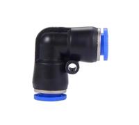 4 6 8 10 12 14 16mm OD Tube PV Elbow Right Angle Two Ways Pneumatic Fitting Quick Release Push To Connect Plastic Air Compressor(PV Blue,12mm OD Tube)