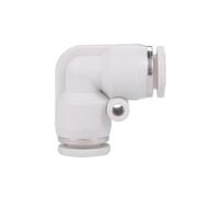 4 6 8 10 12 14 16mm OD Tube PV Elbow Right Angle Two Ways Pneumatic Fitting Quick Release Push To Connect Plastic Air Compressor(PV White,12mm OD Tube)