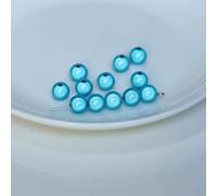 4/6/8/10/12/14MM Pearl Bead Satin Luster Imitation Pearlized Dyed Round Glass Loose Spacer Bead for Jewelry Necklace Vase Filler-Lake Blue-10mm x 30Pcs