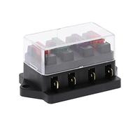 4/6/8/10/12 Way Car Fuse Holder Car Fuse Box Truck Auto Blade with 4/6/8/10/12 Fuses for 12V 32V ATO Standard Circuit Protected circuits (Color : 4 Ways)