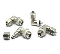4 6 8 10 12mm OD Tube to M 5 M6-M16 Metric Male Pneumatic Quick Twist Lock to Connect Air Fitting Elbow Nickel Brass 1Pcs(6-M6x0.75)