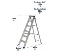 Werner Aluminium Mastertrade 6 Tread Swingback Stepladder 1.3mtr