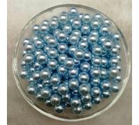 4/6/8/10mm Beads Without Hole Acrylic Round Beads DIY Loose Beads for Jewelry Making-Light Blue-4 millimeters