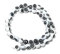 4/6/8/10mm Lampwork Glazed Glass Beads Round Shape Bead Loose Spacer Beads for Jewelry Making DIY Bracelet Necklace-White black-8mm About 45pcs