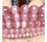 4/6/8/10mm Natural Cat Eye Stone Beads Round Loose Beads for Jewelry Making DIY Crafts Bracelet Necklace Handmade Accessories-Pink-4.0mm Approx 91pcs