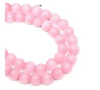 4/6/8/10mm Natural Round Stones Loose Beads Crystals Tiger Eye Cat Eye Agate Bead for DIY Bracelets Necklace Jewelry Accessories-Pink Cat Eye-10mm 35-39pcs