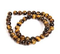 4/6/8/10MM Natural Stone Tiger Eye Round Beads Crystals Bead for Making DIY Necklace Accessories 15" Strand,10mm 36 to 38pcs