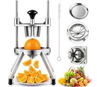 4/6/8/12 Commercial Fruit Cutter Wedger - Multifunctional Commercial Lemon Cutter with V-Shaped 420 Stainless Steel Blades, Lemon Cutter NSF Certified Easy-to-Use for Bar Restaurant (12)
