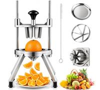 4/6/8/12 Commercial Fruit Cutter Wedger - Multifunctional Commercial Lemon Cutter with V-Shaped 420 Stainless Steel Blades, Lemon Cutter NSF Certified Easy-to-Use for Bar Restaurant (4)