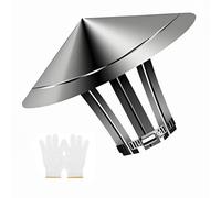 4" 6" 8" 9" 12" Round Chimney Cap, Roof Chimney Rain Cowl, Outside Stainless Steel Flue Top Cap, Fireplace Exhaust Cover for Stove Pipe Vent All Weather Protection(4.4in(110mm))