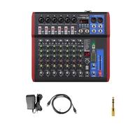 4/6/8 Channel Portable Audio Mixer, 99 Digital Effects, Bluetooth 5.0 USB Tuner For DJ Consoles, Karaoke, Music Festivals(8-channel)
