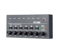 4/6/8 Channels Line Mixer Ultra Low Noise TYPE-C 5V 2A Keyboards Mixer with Separate Volume Controls Bass Mixer for Sub-Mixing(6 Channels)