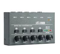 4/6/8 Channels Line Mixer Ultra Low Noise TYPE-C 5V 2A Keyboards Mixer with Separate Volume Controls Bass Mixer for Sub-Mixing(4 Channels)