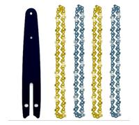 4 6 8 Inch Chain and Guide for Electric Mini Chainsaw Replacement Pruning Saw Parts Garden Tool Accessories(As Picture Shows)