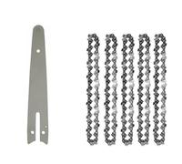 4/6/8 Inch Chains and Guide Bar Mini Steel Chains Electric Saw Blade Electric Power Tool Saw Accessory Replacement Wood Cutting(8INCH SET3)