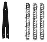 4/6/8 Inch Chains and Guide Bar Mini Steel Electric Saw Blade Power Tool Accessory Replacement Wood Cutting(6inch Set3)