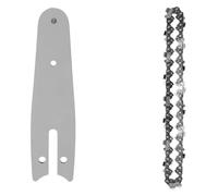 4/6/8 Inch Chains and Guide Bar Mini Steel Electric Saw Blade Power Tool Accessory Replacement Wood Cutting(4inch Set1)