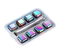 4/6/8 Steel Cooling Stone Ice Cubes With Tongs Reusable Liquor Chiller Keep Drink Cold Without Watering Down Beverages Reusable Accessories For Lover