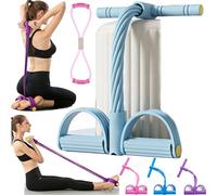 4/6/8-Tube Pedal Resistance Device, Fashion Puller Exercise, Detachable and Adjustable Pedal Resistance Device,Portable Multi-Puller Exercise Device, Sit-Up Assist Resistance Band (Blue 8-tube*1)