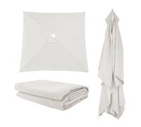 4 6 8Arms Outdoor Patio Umbrella Replacement Canopy, 2x2m 3x2m 3x3m Parasol Fabric Cover Umbrella Cloth, UV-Resistant, Washable, Square /Rectangle, For Market Table Deck Lawn Pool Garden(Off-white,2X2