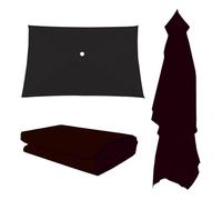 4 6 8Arms Outdoor Patio Umbrella Replacement Canopy, 2x2m 3x2m 3x3m Parasol Fabric Cover Umbrella Cloth, UV-Resistant, Washable, Square /Rectangle, For Market Table Deck Lawn Pool Garden(Black,2X3m)