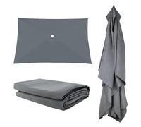 4 6 8Arms Outdoor Patio Umbrella Replacement Canopy, 2x2m 3x2m 3x3m Parasol Fabric Cover Umbrella Cloth, UV-Resistant, Washable, Square /Rectangle, For Market Table Deck Lawn Pool Garden(Greys,2X2m)