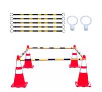 4-6.9 FT Retractable Traffic Cone Bar - Expandable Safety Barricade for Road Construction 25pcs Red & White Portable Barrier -Versatile Traffic Control Solution