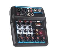 4/6 Channel Aduio Mixer DJ Console With Sound Card Bluetooth For PC Recording Karaoke Mic Instrument Mixing Audio Interface(4 Channels)